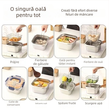 Tigaie pătrată din oțel inoxidabil, vas pentru lapte și paste, vas portabil pentru tempura, ustensilă de bucătărie multifuncțională