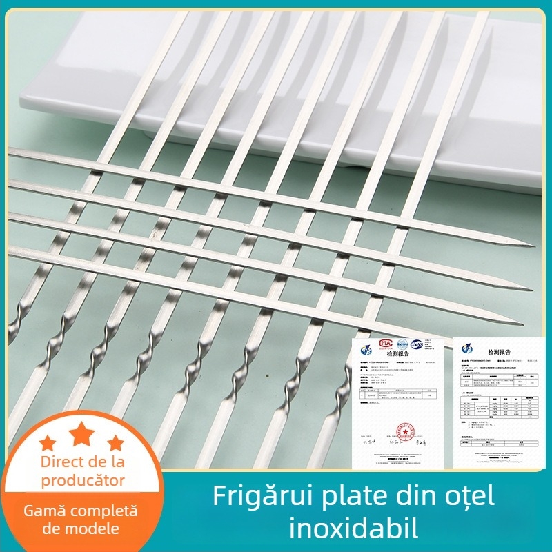 Frigărui plate din oțel inoxidabil, de calitate alimentară, rezistente, pentru carne de miel