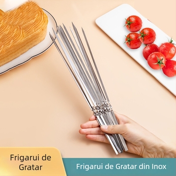 Frigărui din oțel inoxidabil de 2,5 mm, plate și rotunde, pentru frigăruie de miel