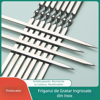 Frigărui din oțel inoxidabil de 2,5 mm, plate și rotunde, pentru frigăruie de miel