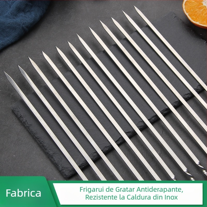 Frigărui din oțel inoxidabil de 2,5 mm, plate și rotunde, pentru frigăruie de miel