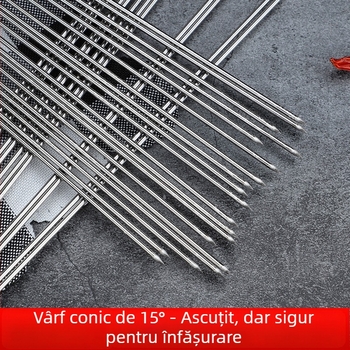Frigărui din oțel inoxidabil pentru grătar, vârfuri rotunde, pentru carne și aripioare de pui