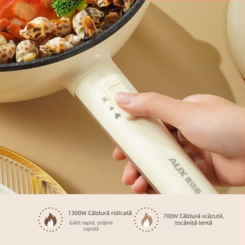 Wok electric all-in-one și oală electrică, 4,5 L, pentru uz casnic