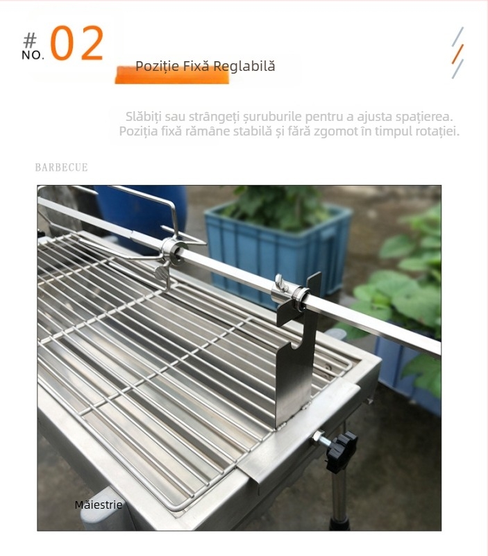 Suport fix din oțel inoxidabil pentru furculiță de grătar și grilă – accesoriu pentru grătar exterior