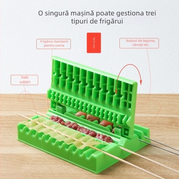 Mașină multifuncțională rapidă pentru frigărui, pentru uz casnic și profesional, instrument de tăiere a cărnii pentru frigărui de miel și grătar