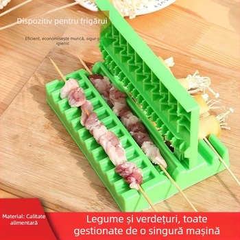 Unealtă multifuncțională pentru înșurarea cărnii pe frigărui la grătar