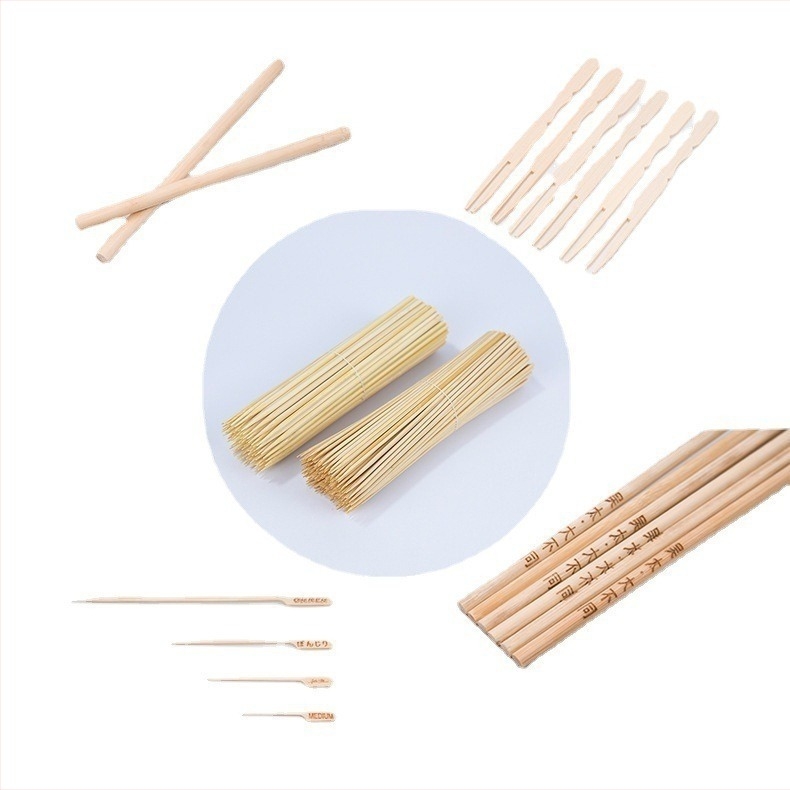 Bețișoare de bambus de unică folosință pentru grătar, diametru 3,5 mm, lungime 30 cm, pentru fructe caramelizate