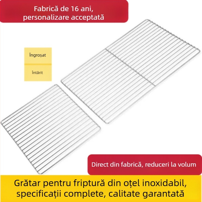 Grătar din oțel inoxidabil, grilă dreptunghiulară pentru exterior