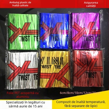 Set de 800 bucăți, dimensiuni 10 cm × 8 cm, legături răsucite pentru alimente, șnururi pentru înghețată și cordoane multifuncționale