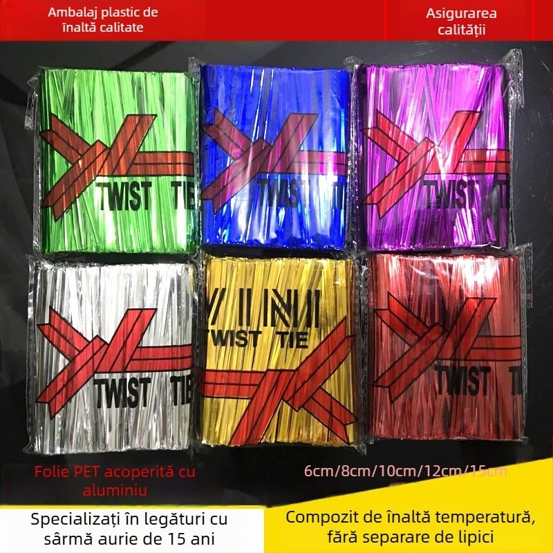 Set de 800 bucăți, dimensiuni 10 cm × 8 cm, legături răsucite pentru alimente, șnururi pentru înghețată și cordoane multifuncționale
