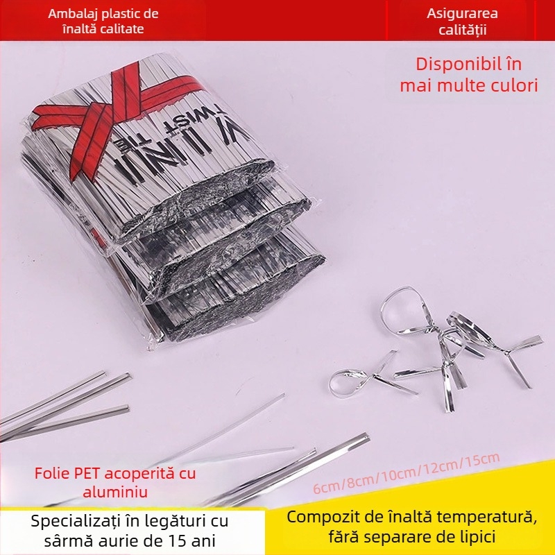 Set de 800 bucăți, dimensiuni 10 cm × 8 cm, legături răsucite pentru alimente, șnururi pentru înghețată și cordoane multifuncționale
