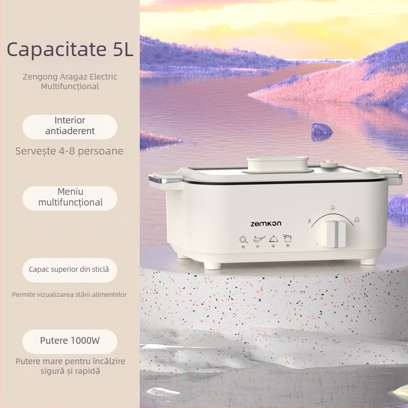 OEM personalizat 5L oală electrică pentru uz casnic, wok all-in-one, antiaderent, multifuncțional pentru 3-4 porții