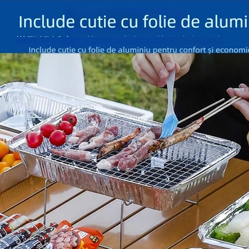 Plasă galvanizată pentru grătar, de unică folosință, în formă ondulată