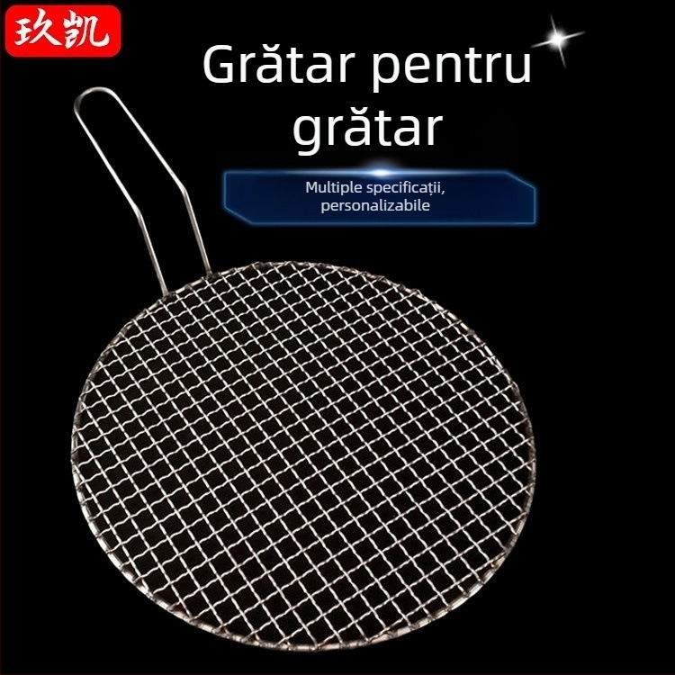 Grilă de barbecue din oțel inoxidabil, cu margine, în formă circulară, în mai multe dimensiuni