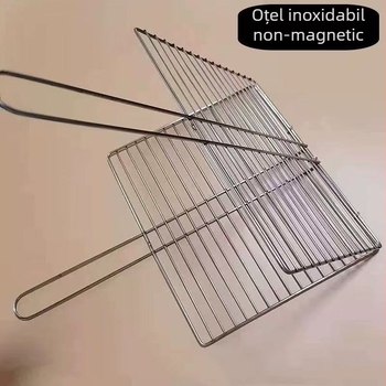 Harden clești de grătar din oțel inoxidabil, pliabile pentru pește și legume
