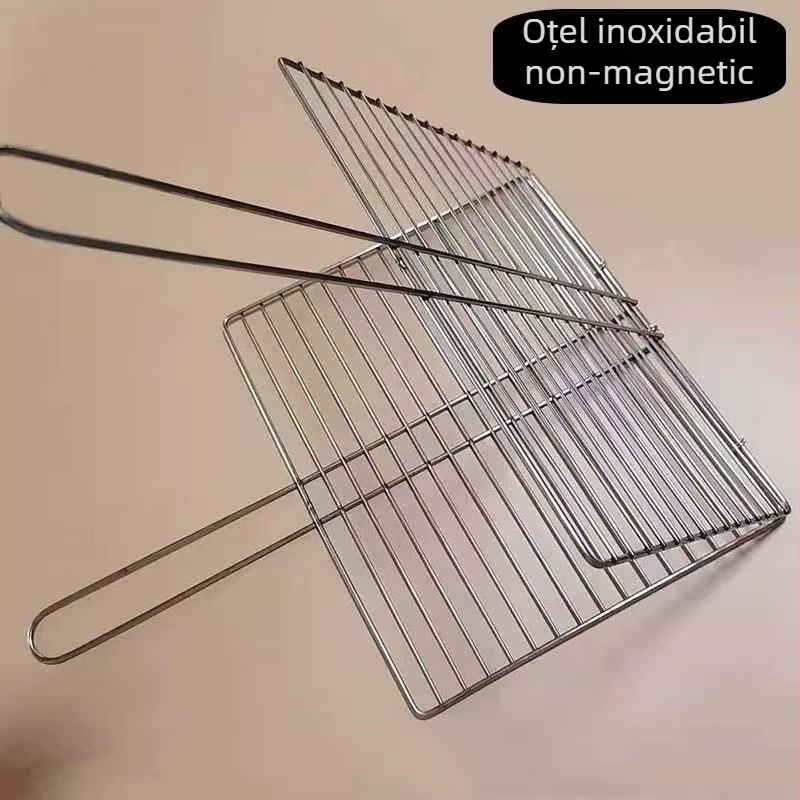 Harden clești de grătar din oțel inoxidabil, pliabile pentru pește și legume