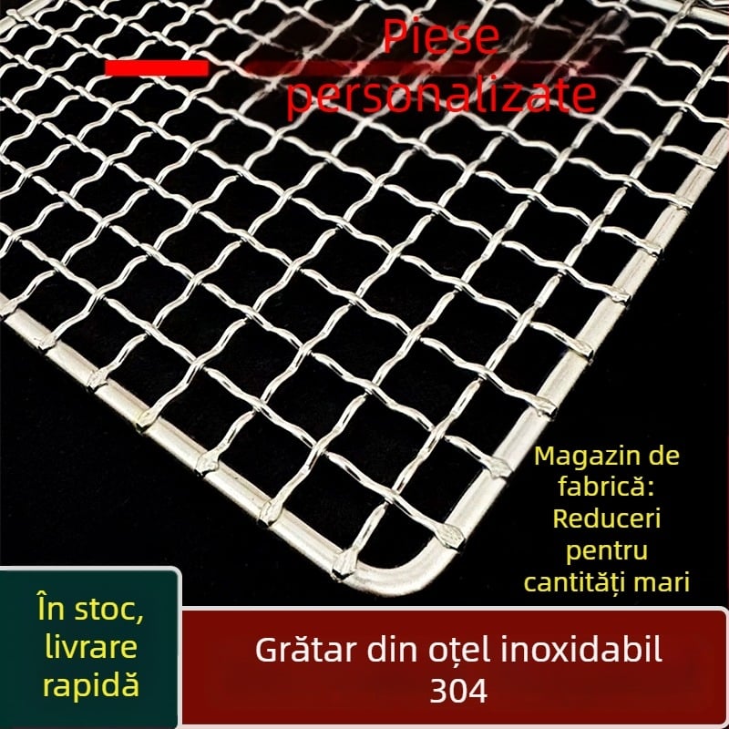 Plasă de grătar din oțel inoxidabil 304, dreptunghiulară – accesorii pentru cuptor