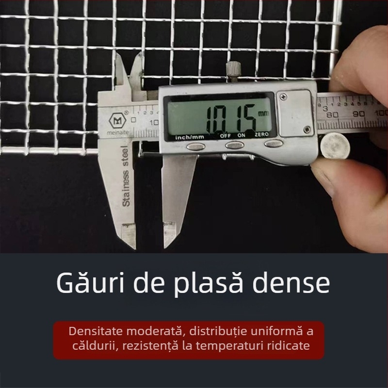 Plasă de grătar din oțel inoxidabil 304, dreptunghiulară – accesorii pentru cuptor
