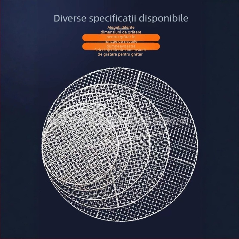Plasă de grătar în stil coreean, din oțel inoxidabil 304, gril circular, pentru diferite dimensiuni