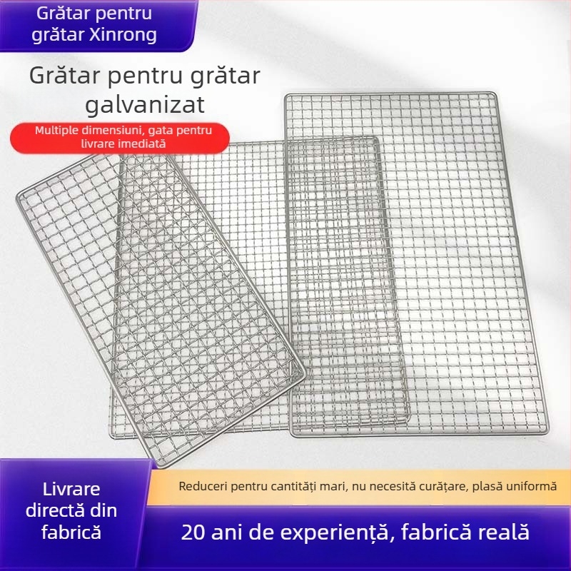 Plasă de grătar de unică folosință, pentru camping și picnic, fără curățare, portabilă, plasă pătrată gravată