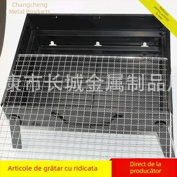 Plasă pătrată pentru grătar din oțel inoxidabil, finisaj electroplacat, fără mâner, margini îmbinate, pentru exterior, portabilă