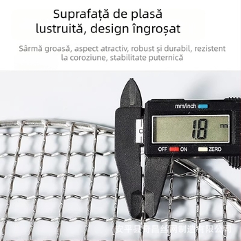 Plasă circulară din oțel inoxidabil cu margine îngroșată pentru grătar cu cărbuni
