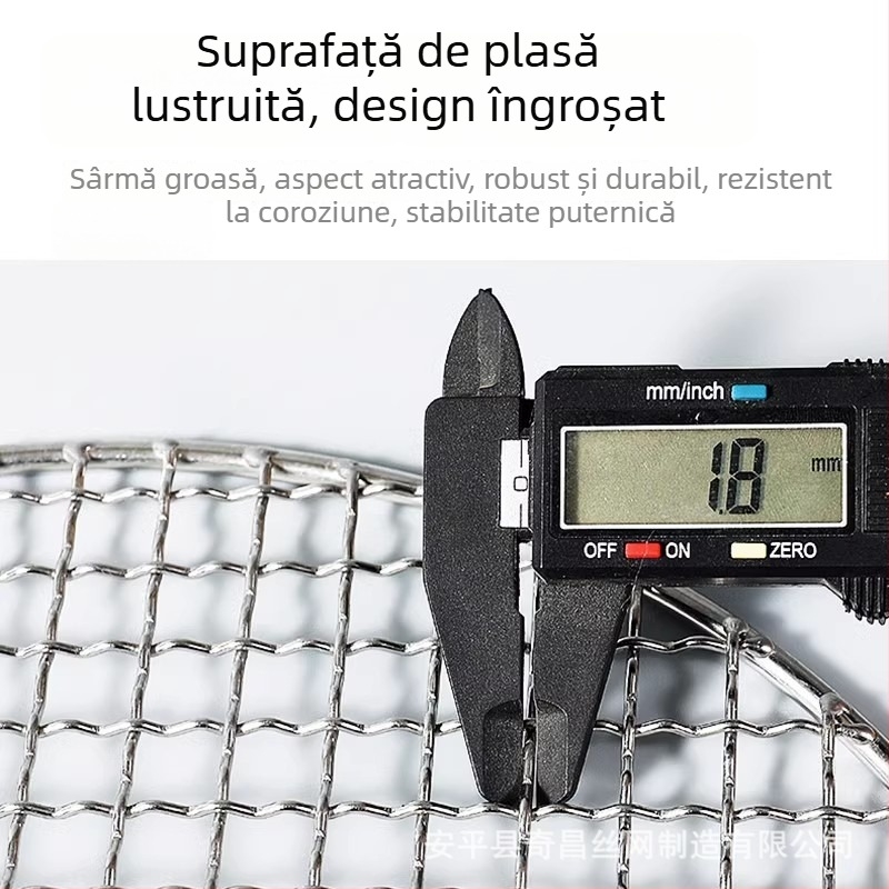 Plasă circulară din oțel inoxidabil cu margine îngroșată pentru grătar cu cărbuni