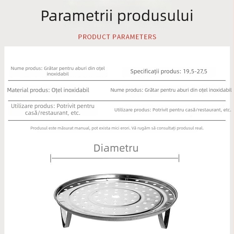 Coș de aburi din oțel inoxidabil, tavă îngroșată, suport de aburi multifuncțional pentru pâine și chifle la abur