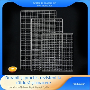 Gril din oțel inoxidabil, plasă electroplacată, clips pentru pește, accesoriu pentru grătar exterior