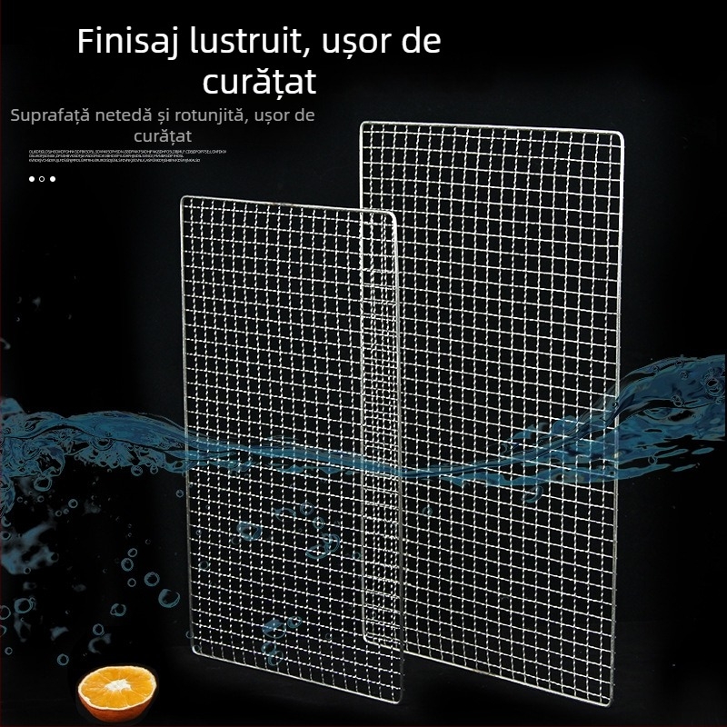 Gril din oțel inoxidabil, plasă electroplacată, clips pentru pește, accesoriu pentru grătar exterior