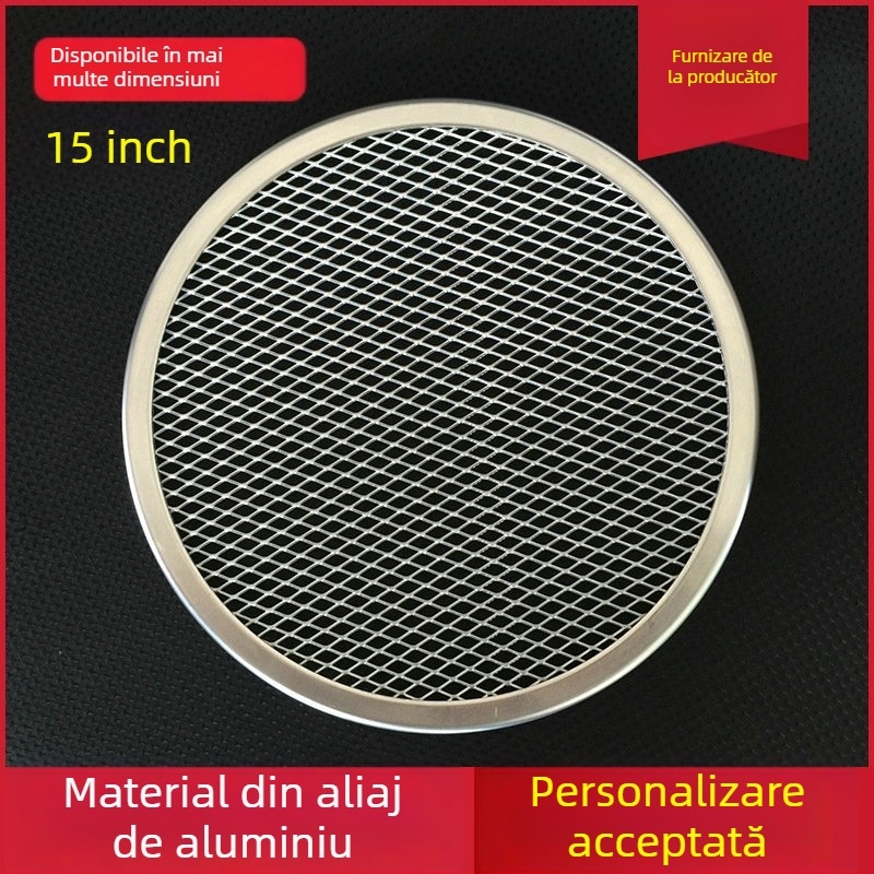 Grilă circulară din aluminiu pentru pizza, 15 inci