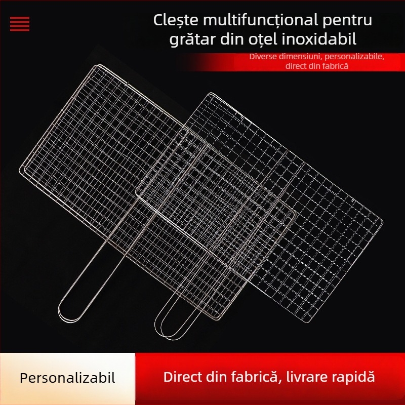 Clește de grătar cu plasă dublă pentru legume și pește