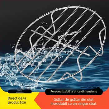 Gril din oțel inoxidabil 304, cu un singur strat, rotund, pentru friteza cu aer, frigărui și suport circular pentru deshidratare și abur, personalizabil
