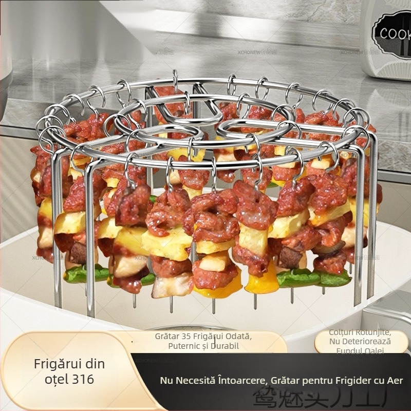 Suport vertical pentru frigărui din oțel inoxidabil 316, potrivit pentru friteza cu aer și cuptorul de casă