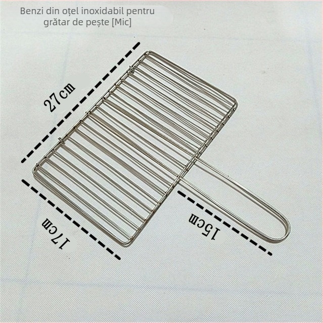 Clește de grătar din oțel inoxidabil cu plasă verticală pentru pește, legume și carne