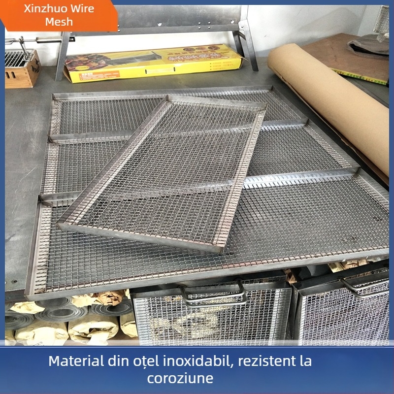 Plasă/gril din oțel inoxidabil 304 pentru grătar, cu clips pentru pește, plasă de coacere în cuptor, suport de scurgere și răcire pentru prăjituri