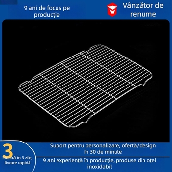 Raft pentru tavă de cuptor din oțel inoxidabil 304, cu picioare, portabil pentru interior, plasă multifuncțională de drenaj a uleiului pentru grătar