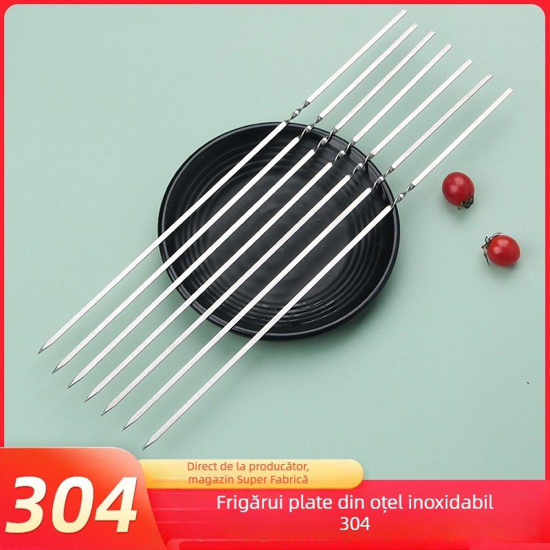 Frigărui din oțel inoxidabil 304, plat, pentru miel, la grătar