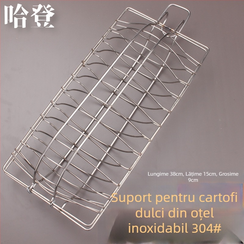 Grătar comercial pentru rață cu cârlig, oțel inox 304 alimentar, pentru cartofi dulci, pește, porumb și cartofi