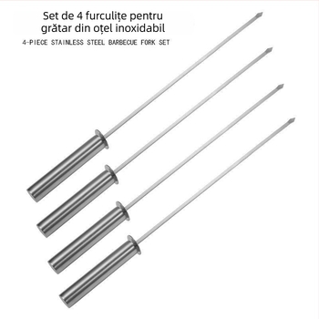 Set de 4 furculițe din oțel inoxidabil pentru grătar, furculițe pentru hot dog și țepi pentru vafe cu ouă
