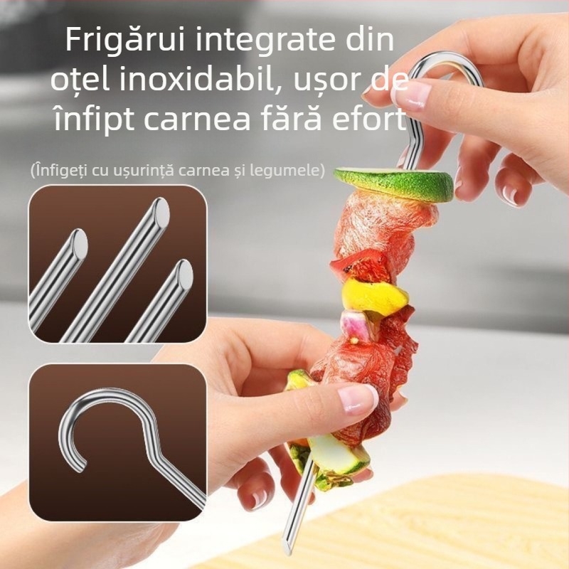 Raft vertical pentru frigărui din oțel inoxidabil 304, pentru grătar cu aer și cuptor casnic