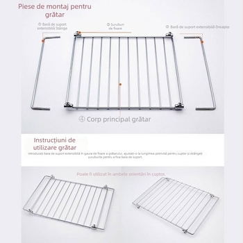 Plasă din oțel inoxidabil pentru cuptor electric, grilă pentru coacere, plasă detașabilă