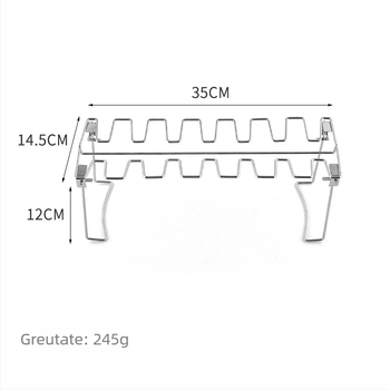 Suport pentru pulpe de pui la grătar, 14 compartimente, oțel inoxidabil 430, grill BBQ