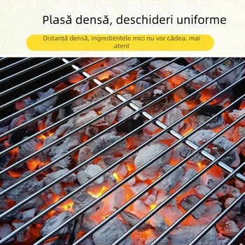 Plasă de grătar din oțel inoxidabil, dreptunghiulară, cu benzi groase, raft pentru cuptor, detașabilă, ușor de curățat, neacoperită