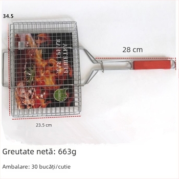 Clip extensibil din oțel inoxidabil pentru grătar, burgeri, legume și pește