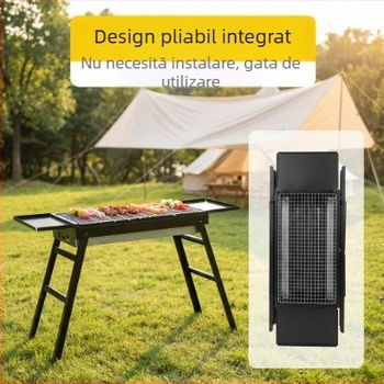 Grătar cu cărbune, portabil, fără fum, pentru camping și curte