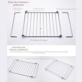 Panou din oțel inoxidabil pentru cuptor, personalizat – plasă de grătar pătrată pentru coacere