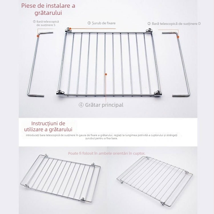 Panou din oțel inoxidabil pentru cuptor, personalizat – plasă de grătar pătrată pentru coacere