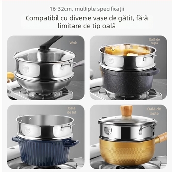 Grătar de aburi din oțel inoxidabil 304 pentru uz casnic, tavă universală de abur și grilă pentru oale