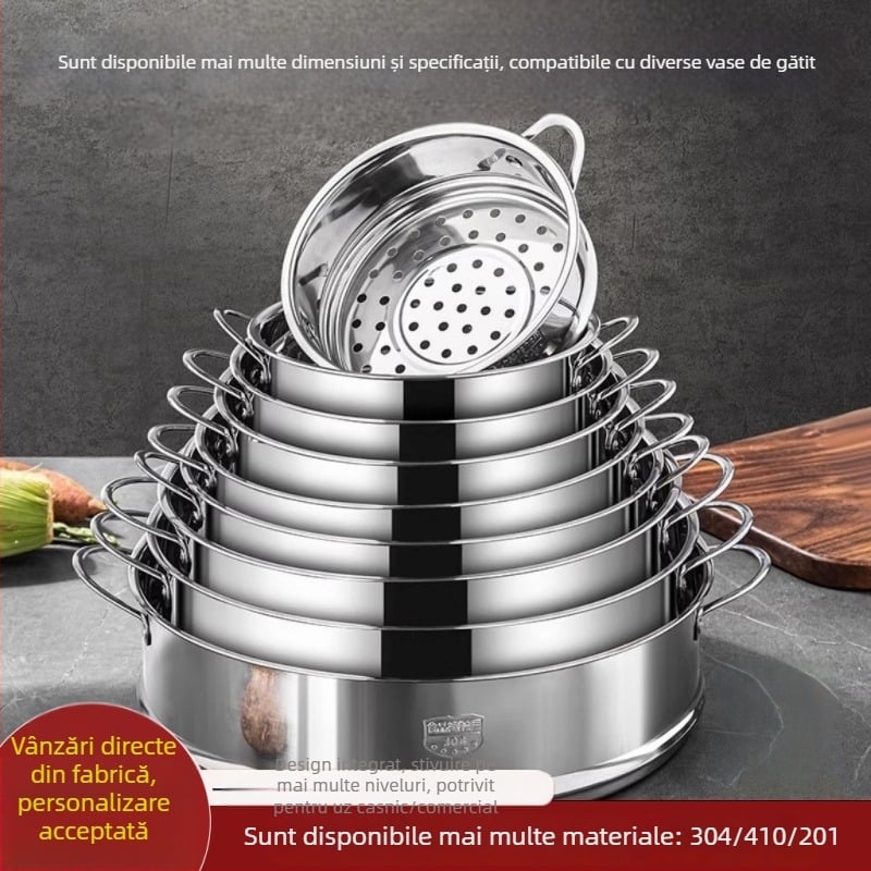 Grătar de aburi din oțel inoxidabil 304 pentru uz casnic, tavă universală de abur și grilă pentru oale
